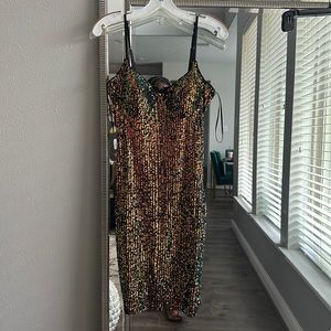 Privy Privately Privileged Sequin Spaghetti Strap Dress